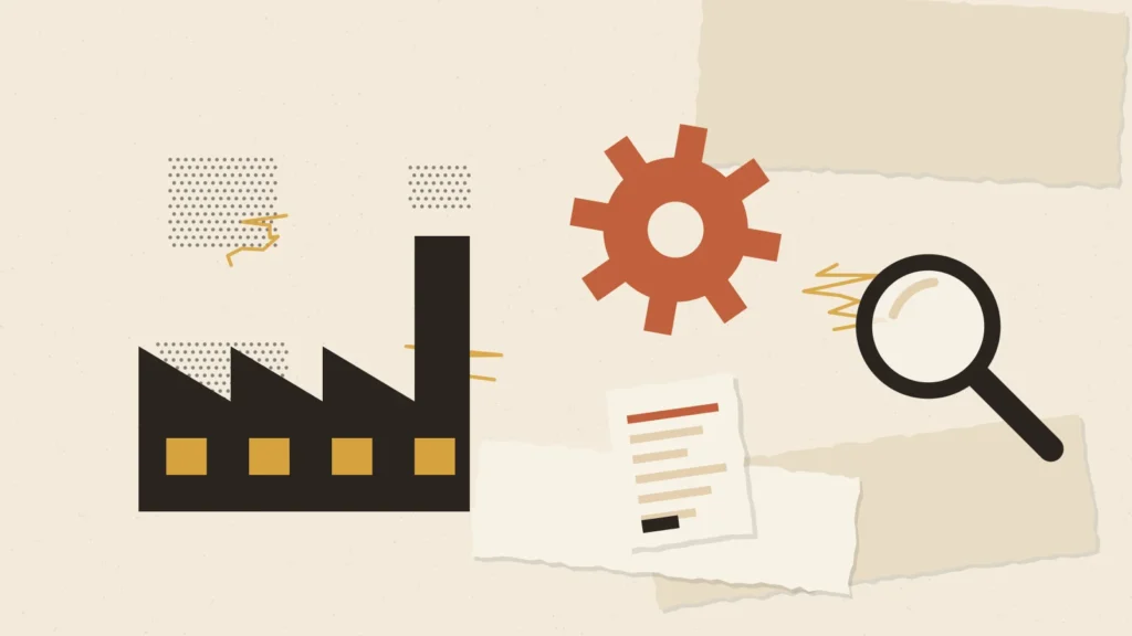 Paper collage illustration for SEO for B2B Manufacturers in India: How to Win the Searches That Precede an RFQ
