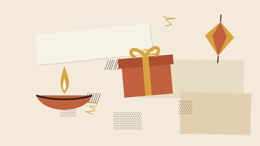 Paper collage illustration for Diwali 2026 Marketing Playbook for D2C Brands: What to Do in the Last Three Weeks