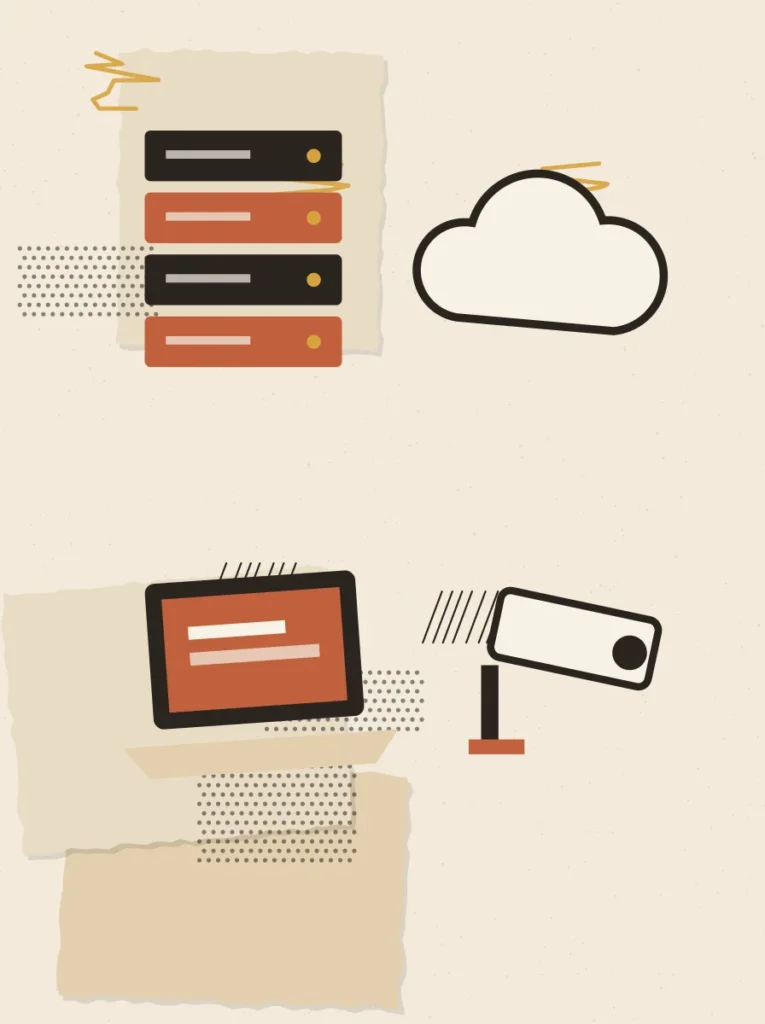 Paper collage illustration for Marketing for B2B Technology and IT Services