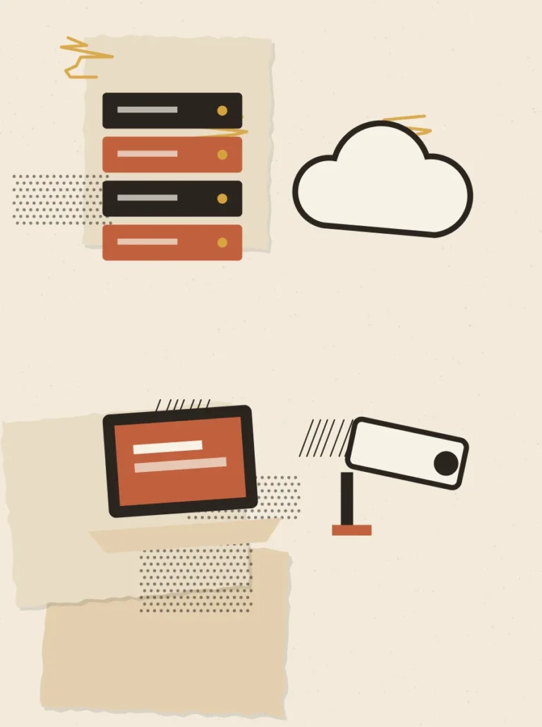 Paper collage illustration for Marketing for B2B Technology and IT Services