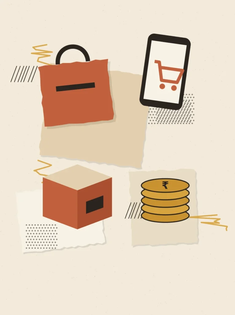 Paper collage illustration for Marketing for D2C and Consumer Brands