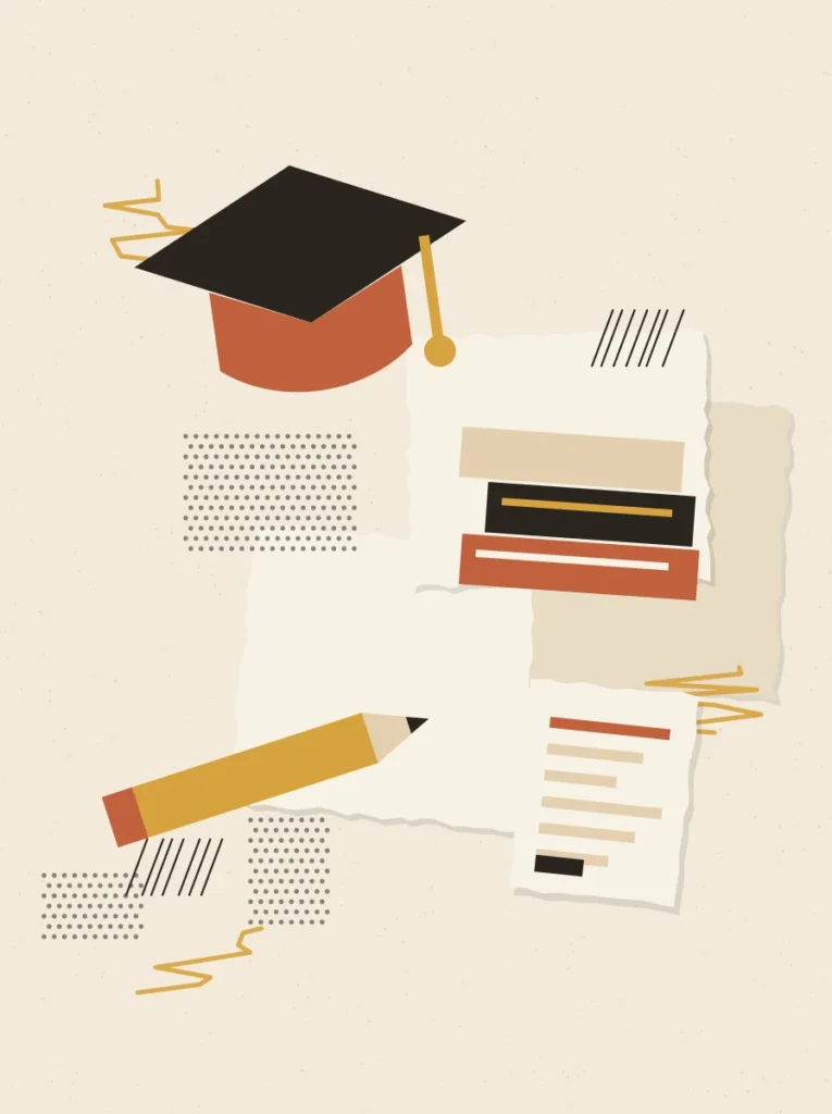 Paper collage illustration for Marketing for Education and Training Institutes