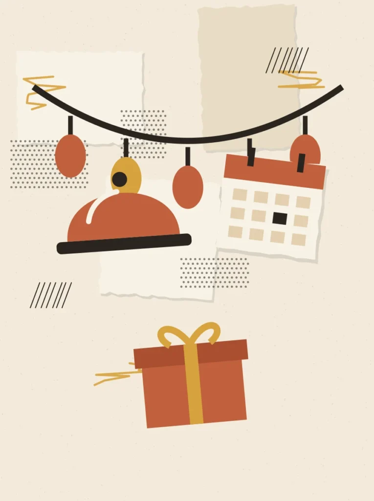Paper collage illustration for Marketing for Hospitality, Banquets and Events