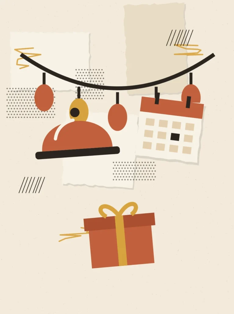 Paper collage illustration for Marketing for Hospitality, Banquets and Events