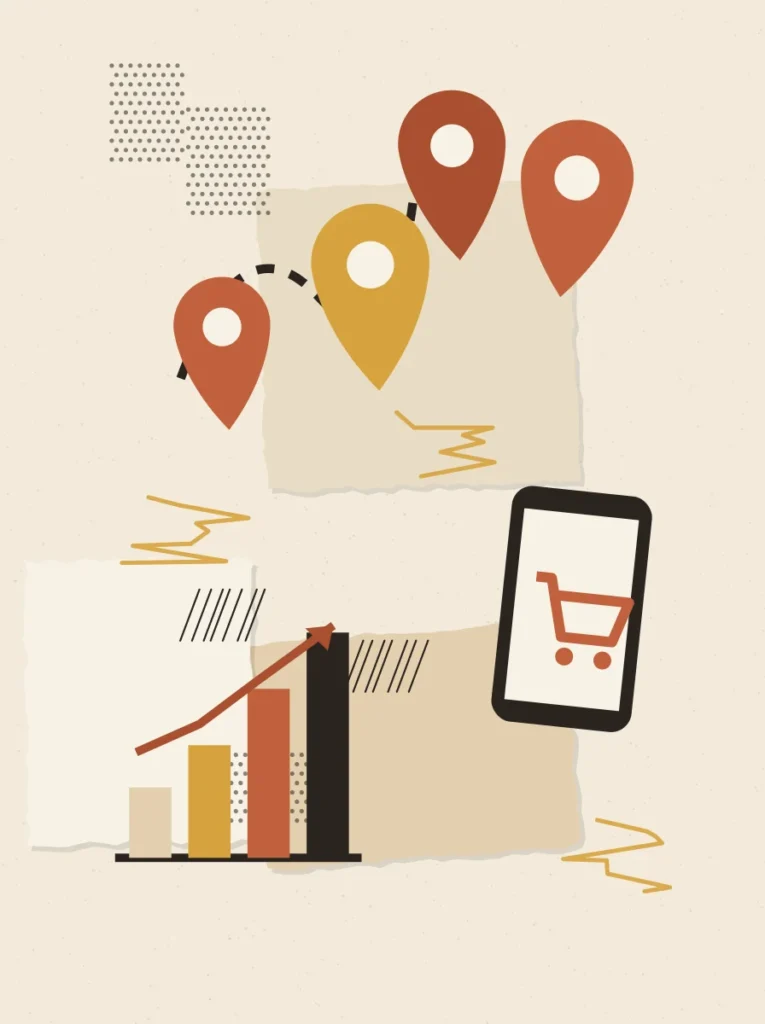 Paper collage illustration for Digital Marketing Agency for Brands Across India