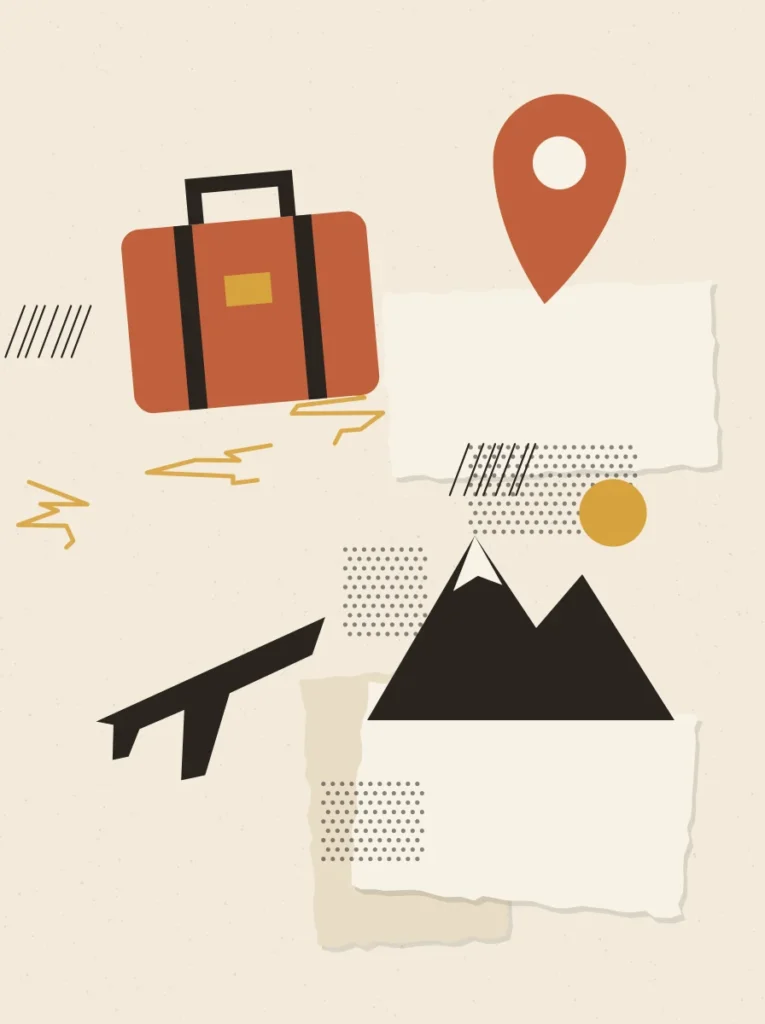 Paper collage illustration for Marketing for Travel and Tourism Brands