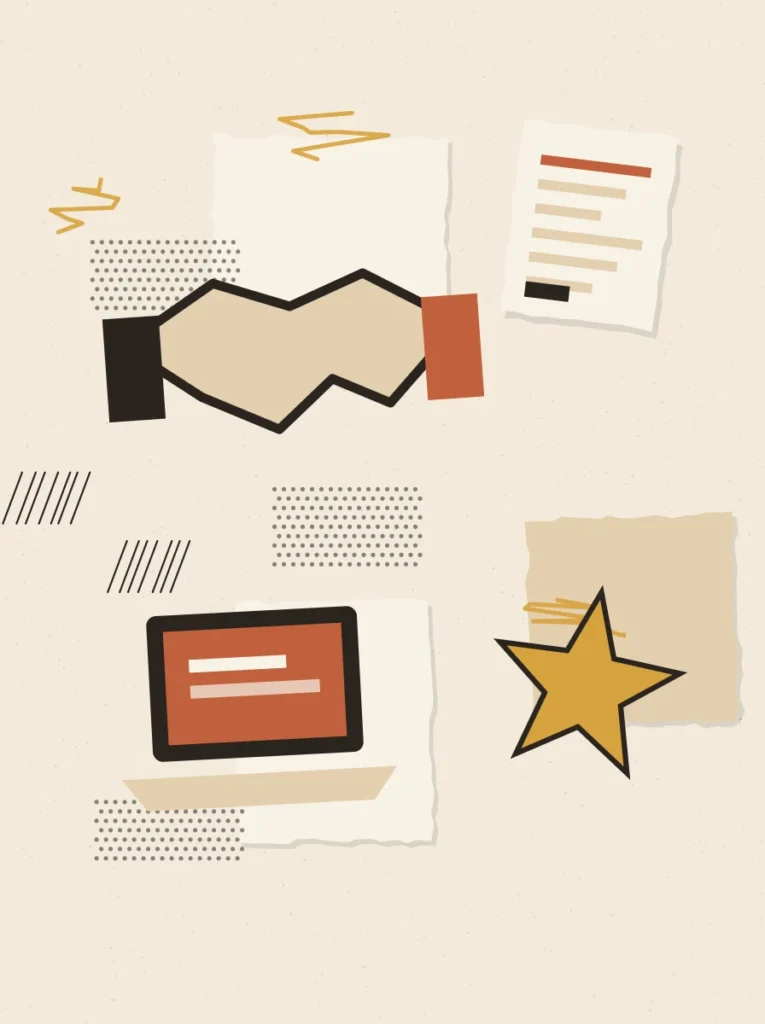 Paper collage illustration for White Label Marketing Partner for Agencies